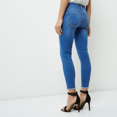 Petite bright blue Amelie super skinny jeans